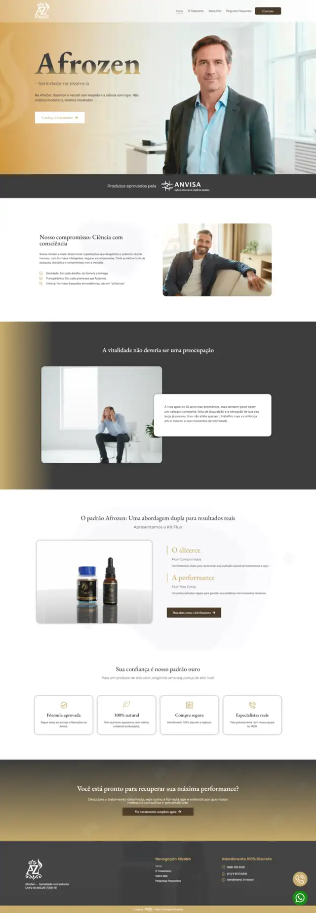 Site desenvolvido pela Ledo para Afrozen - página completa