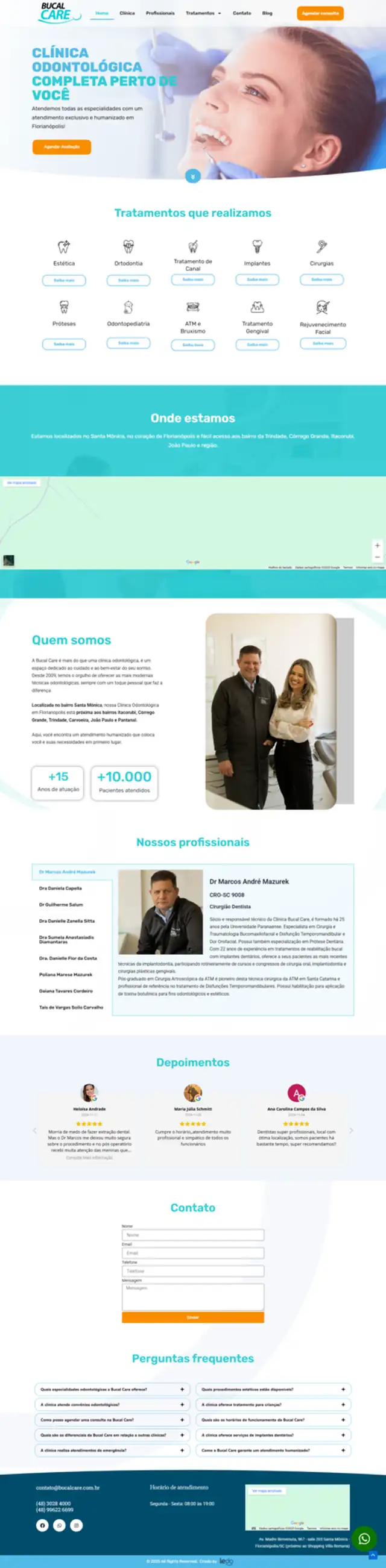 Site desenvolvido pela Ledo para BucalCare - página completa