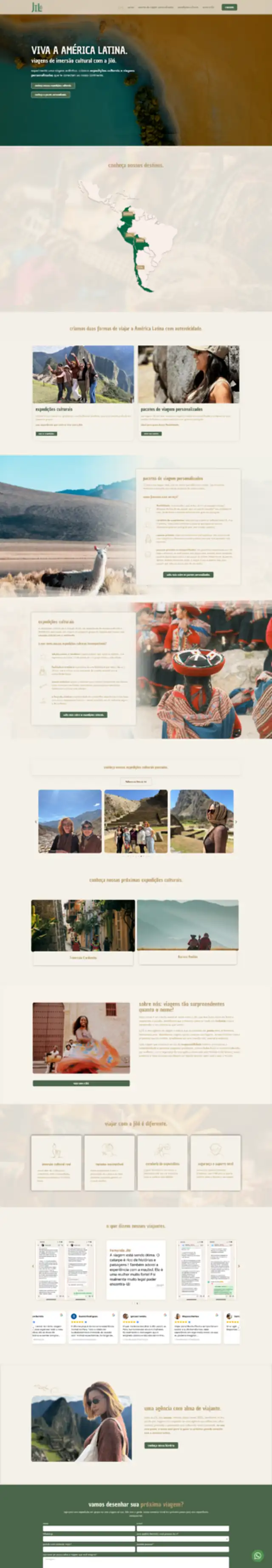 Site desenvolvido pela Ledo para Jiló Viagem e Cultura - página completa