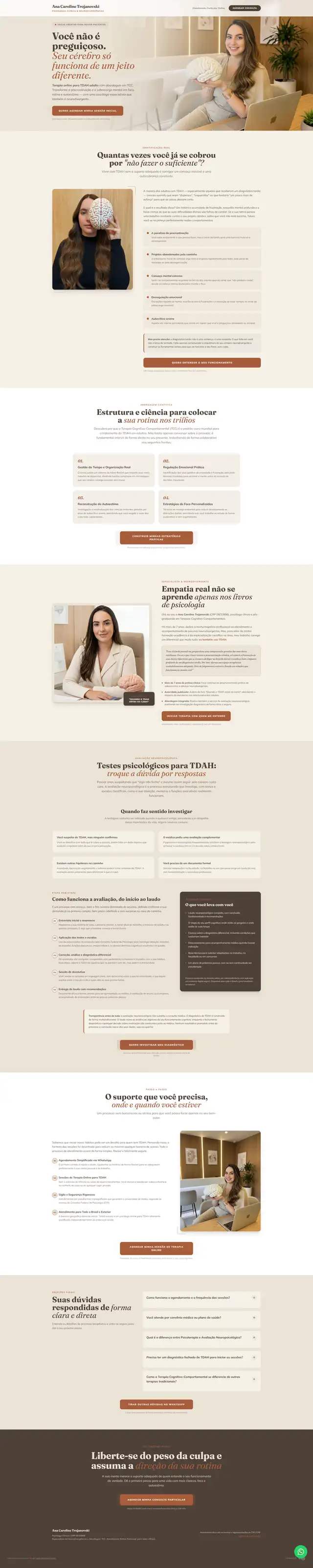 Site desenvolvido pela Ledo para Ana Carolina - página completa