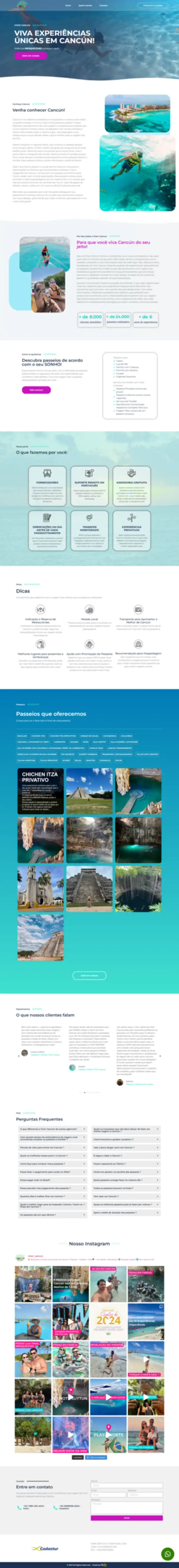 Site desenvolvido pela Ledo para Viver Cancún - página completa